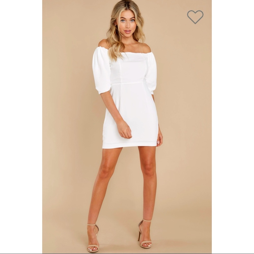 Red Dress Lofty Ambitions White Off The Shoulder